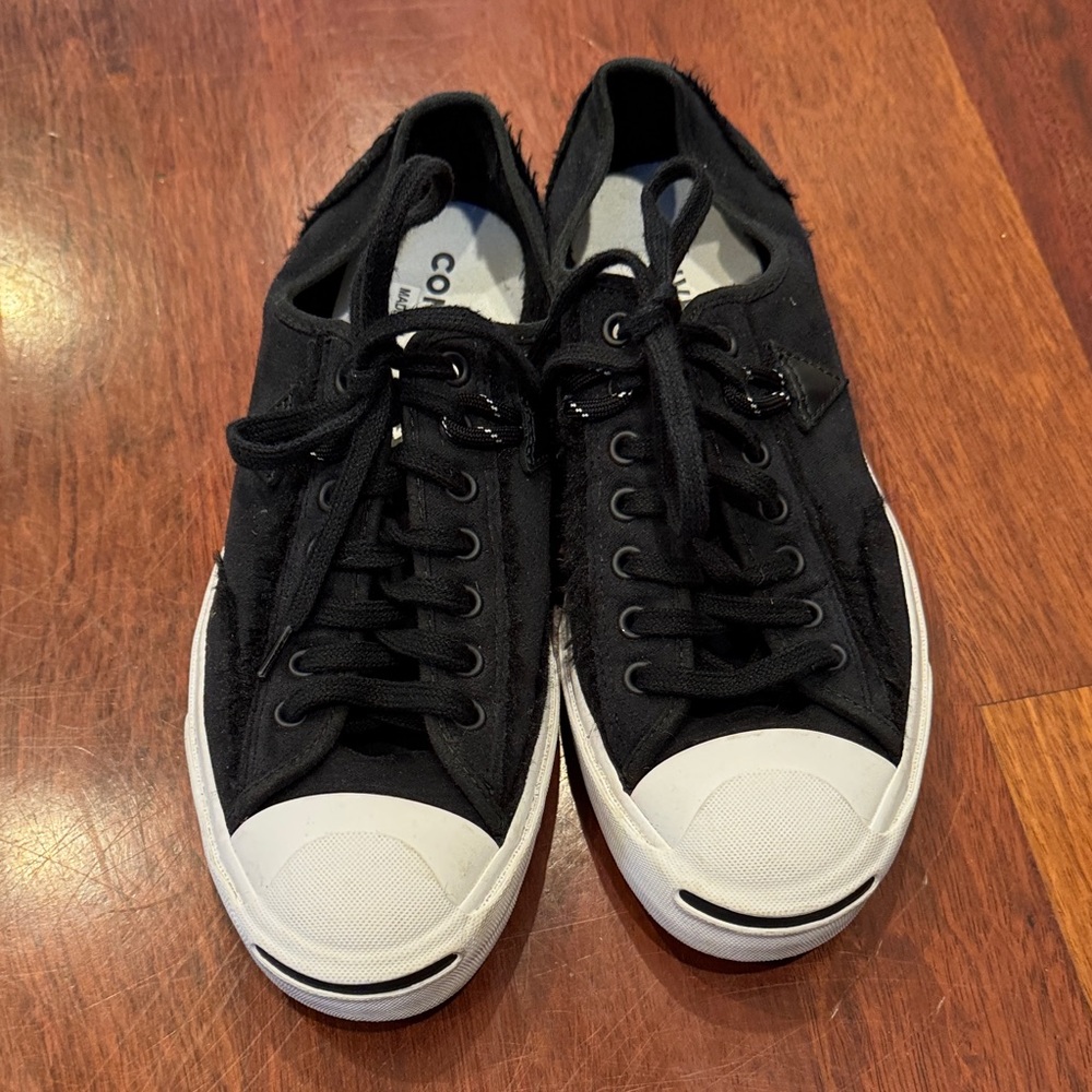 Converse Jack Purcell Men's Black Canvas Sneakers w/ fur lining- Men’s - Picture 2 of 9